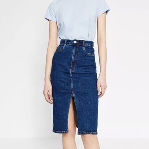 Zara front split midi skirt